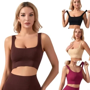 Womens Sports Bra Seamless Yoga Bra Comfortable Workout Tanks Tops Yoga Crop Top Yoga Sport Bra for Gym Running Dancing